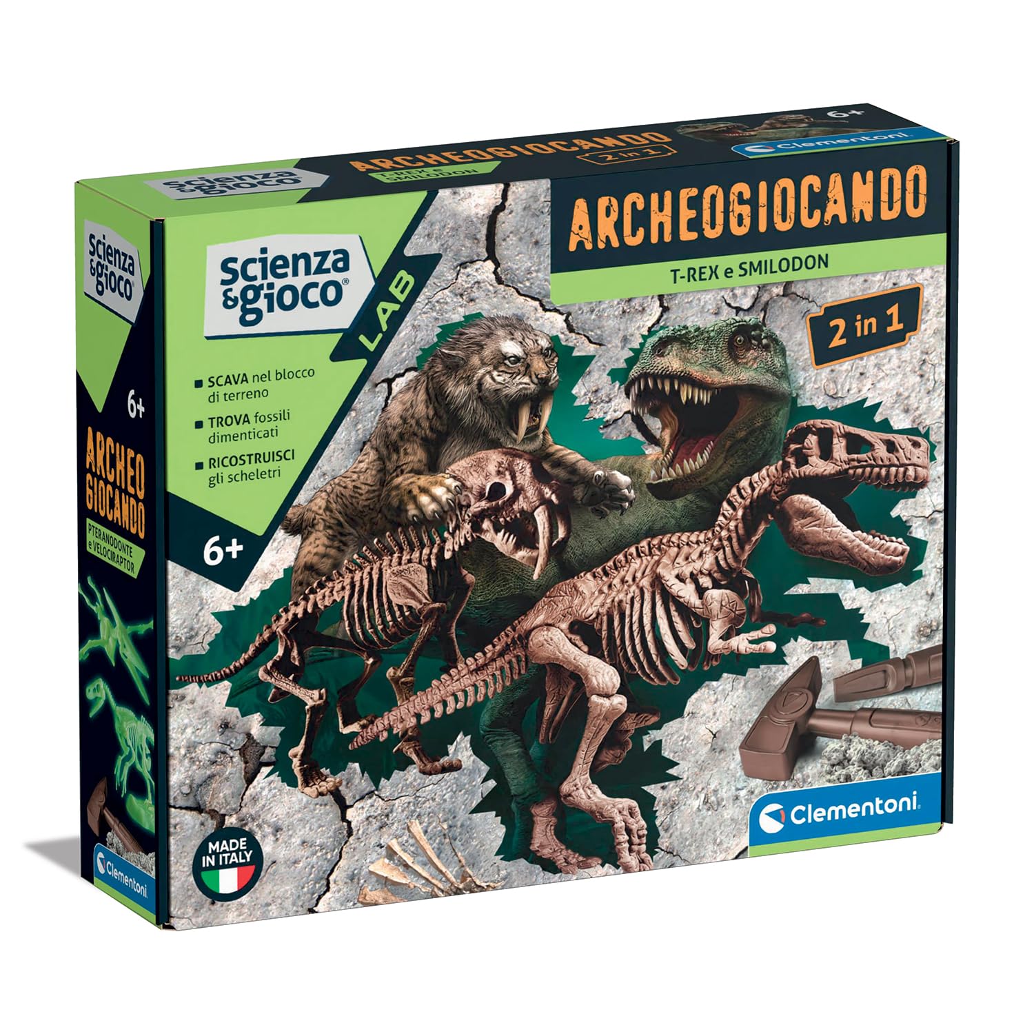 Amazon.com: Clementoni Scienza e Gioco Lab - Archaeogiocando T-Rex